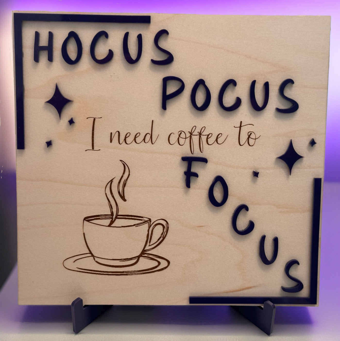 Pocus Focus on Coffee - handmade home decor, handmade gifts online, unique handmade art, handmade wall art, acrylic on canvas paintings, handmade magnets, handmade signs for home, resin art wall decor, shattered glass art - Handmade For You