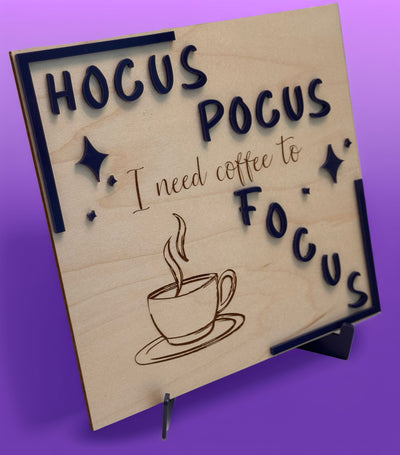 Pocus Focus on Coffee - handmade home decor, handmade gifts online, unique handmade art, handmade wall art, acrylic on canvas paintings, handmade magnets, handmade signs for home, resin art wall decor, shattered glass art - Handmade For You