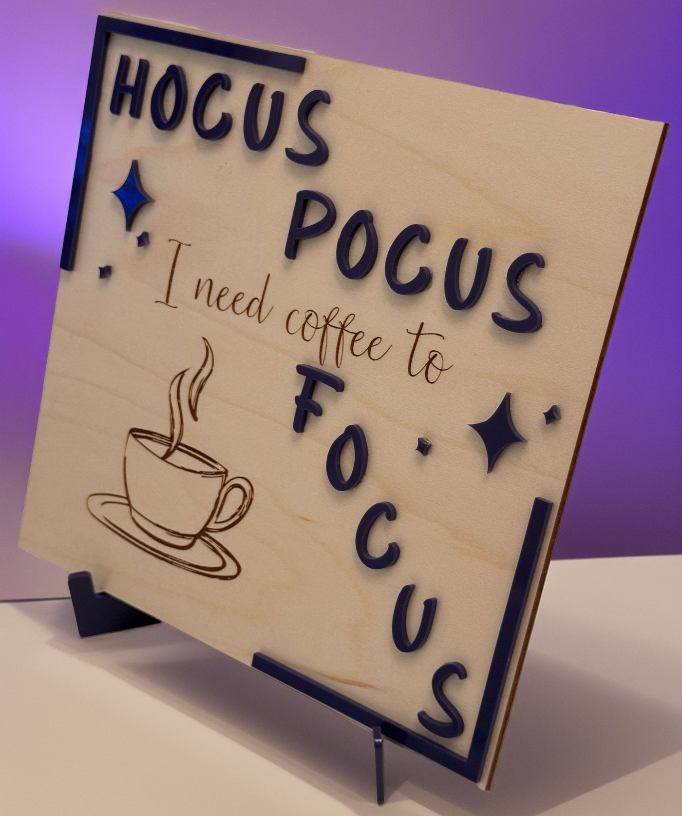 Pocus Focus on Coffee - handmade home decor, handmade gifts online, unique handmade art, handmade wall art, acrylic on canvas paintings, handmade magnets, handmade signs for home, resin art wall decor, shattered glass art - Handmade For You