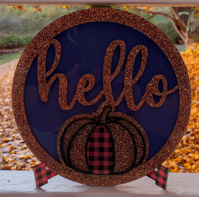 Hello Pumpkin - handmade home decor, handmade gifts online, unique handmade art, handmade wall art, acrylic on canvas paintings, handmade magnets, handmade signs for home, resin art wall decor, shattered glass art - Handmade For You