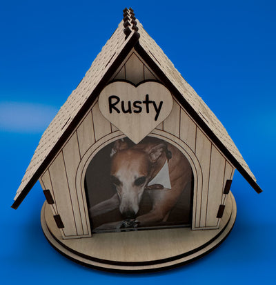 Customizable Dog House Photo Frame - handmade home decor, handmade gifts online, unique handmade art, handmade wall art, acrylic on canvas paintings, handmade magnets, handmade signs for home, resin art wall decor, shattered glass art - Handmade For You