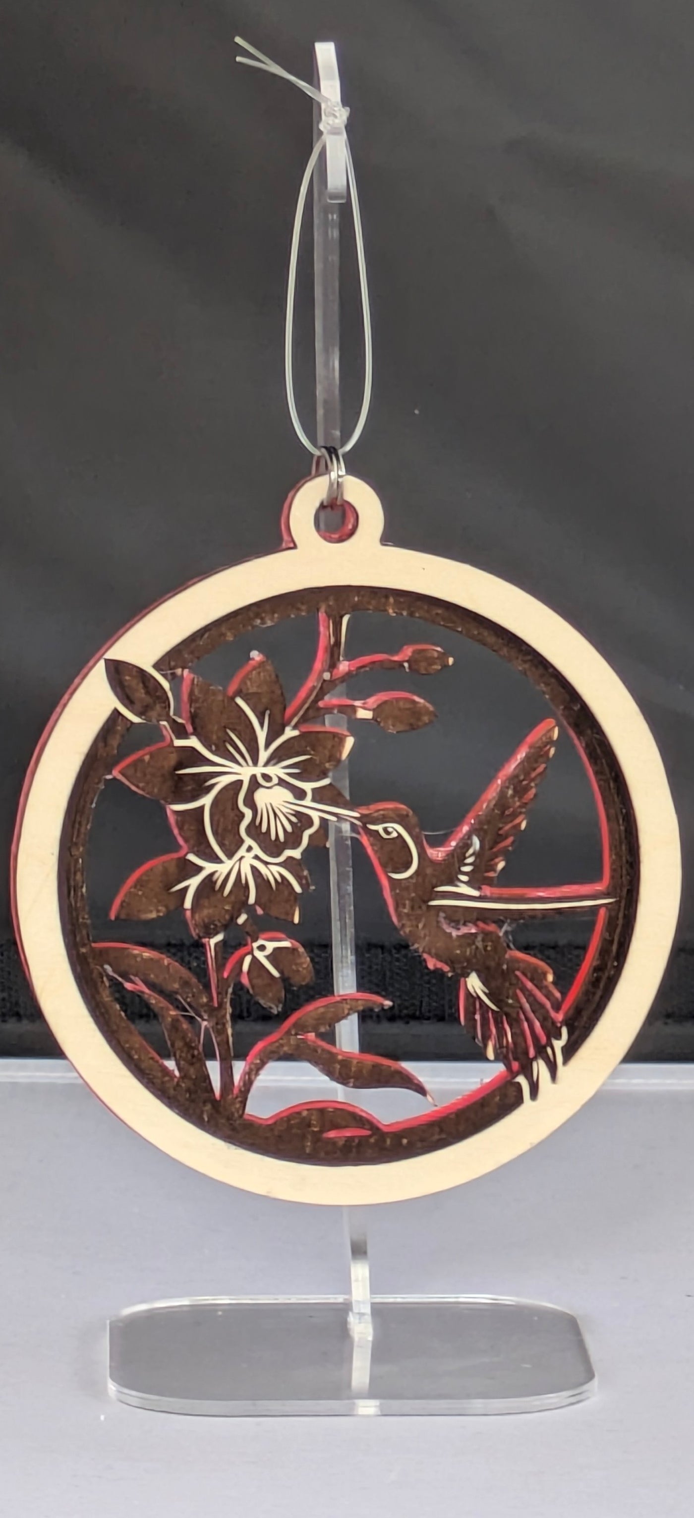 Hummingbird ornament and stand