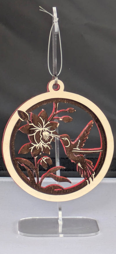 Hummingbird ornament and stand