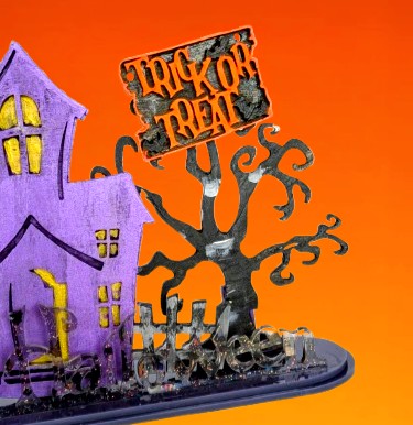 Haunted Adventure - handmade home decor, handmade gifts online, unique handmade art, handmade wall art, acrylic on canvas paintings, handmade magnets, handmade signs for home, resin art wall decor, shattered glass art - Handmade For You