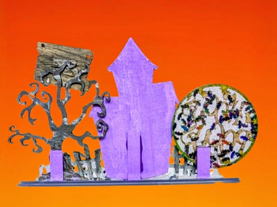 Haunted Adventure - handmade home decor, handmade gifts online, unique handmade art, handmade wall art, acrylic on canvas paintings, handmade magnets, handmade signs for home, resin art wall decor, shattered glass art - Handmade For You