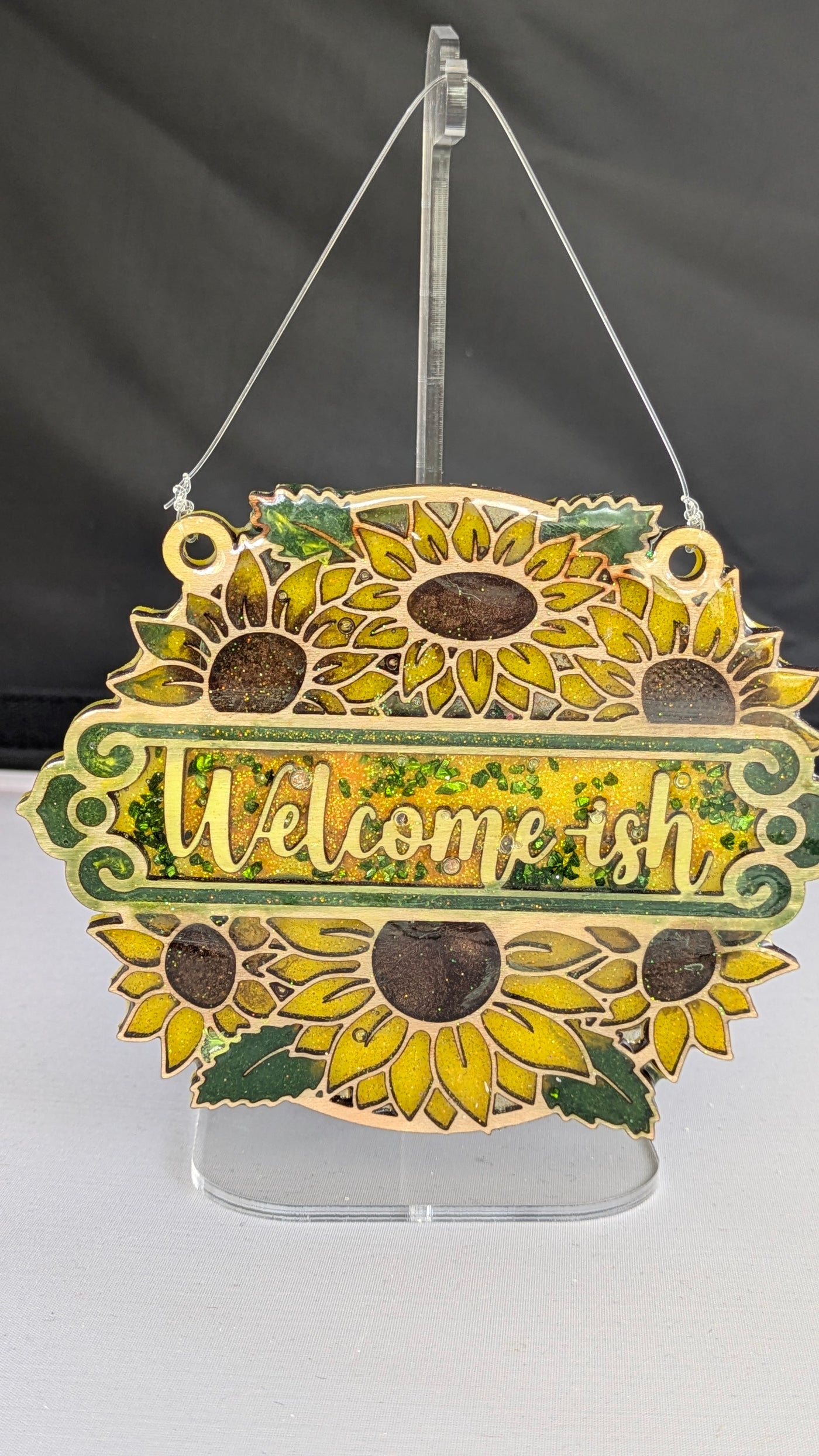 Welcome-ish hanging sign with Acrylic stand