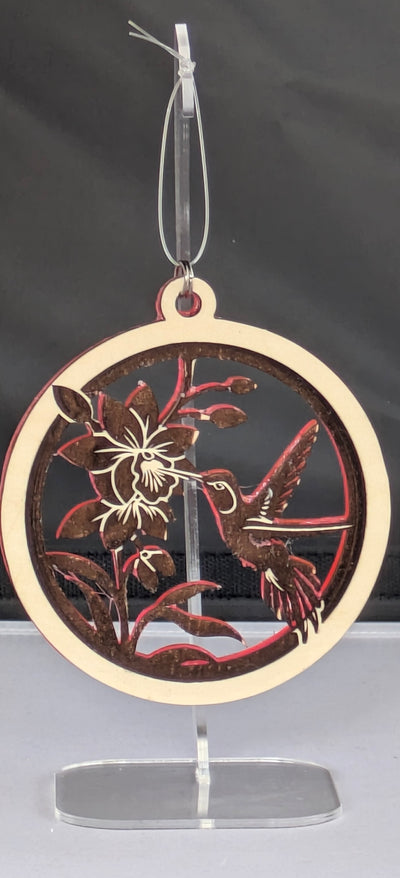 Hummingbird ornament and stand