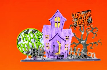 Haunted Adventure - handmade home decor, handmade gifts online, unique handmade art, handmade wall art, acrylic on canvas paintings, handmade magnets, handmade signs for home, resin art wall decor, shattered glass art - Handmade For You